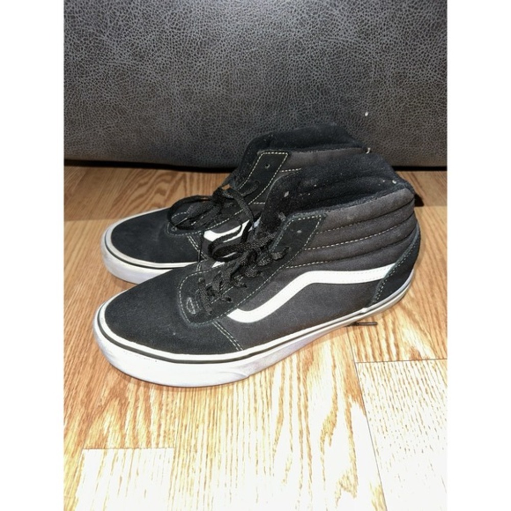 Vans Shoes Youth 7 Black Old Skool Sk8-Hi Canvas Sneakers Black Laces